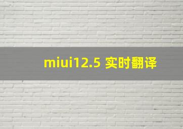 miui12.5 实时翻译